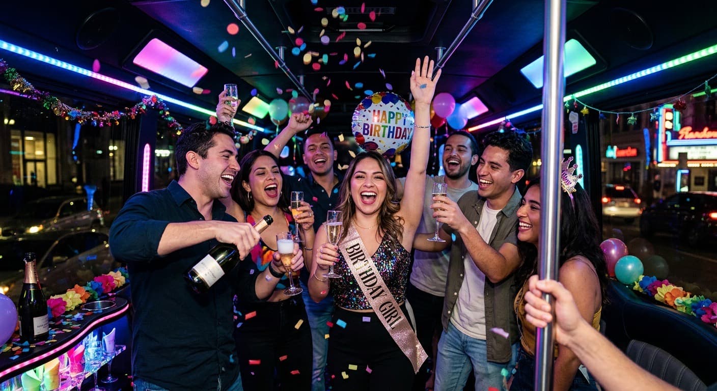 Coral Springs party bus interior