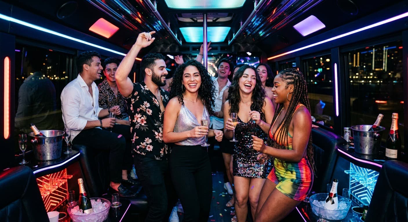 Coral Springs party bus interior